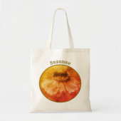 《植物》百日草デイジーフラワーヴィンテージセピアパーソナライズされた トートバッグ (正面)