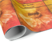 《植物》百日草デイジーフラワーヴィンテージ パーソナライズされた ラッピングペーパー (ロールコーナー)