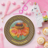 《植物》百日草デイジーフラワー自然アーパーソナライズされたパーティー ペーパープレート (パーティー)