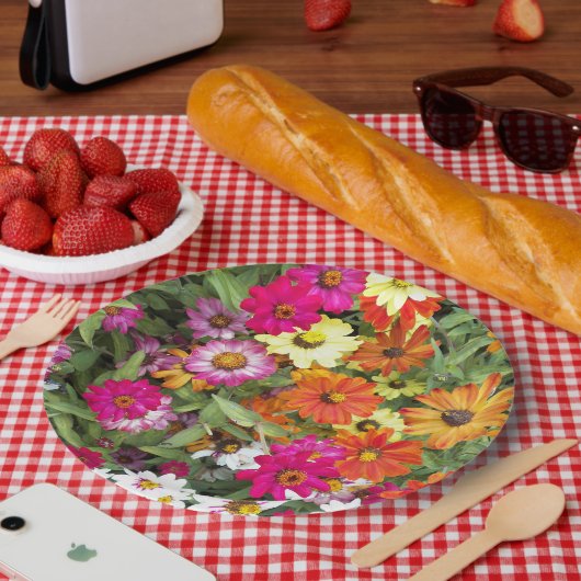 《植物》百日草フラワーガーデンフローラ ペーパープレート (ピクニック)