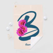 《植物》百日草フラワーズモノグラムイニシャルBあなたの名前 ゴルフタオル (インサイチュ)