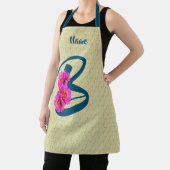 《植物》百日草フラワーズモノグラムイニシャルB名 エプロン (インサイチュ)