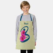 《植物》百日草フラワーズモノグラムイニシャルB名 エプロン (着用した状態)