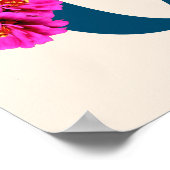 《植物》百日草フラワーズモノグラムイニシャルC ポスター (角)