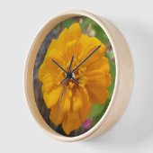 《植物》百日草フラワーフォトウォール時計 壁時計 (傾斜)