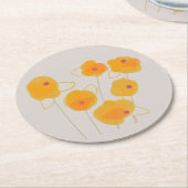 《植物》百日草ブーケデザイン紙コースター ラウンドペーパーコースター (アングル)