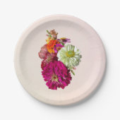 《植物》百日草ブーケ混色 ペーパープレート (正面)