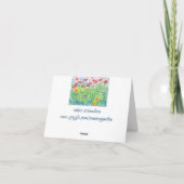 《植物》百日草水彩サンキューノートカード サンキューカード (裏面)