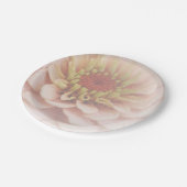 《植物》百日草紙プレート淡い色の桃 ペーパープレート (アングル)