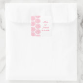 《植物》百日草縁ど結婚式用シール、ピンク スクエアシール (バッグ)