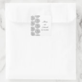 《植物》百日草縁ど結婚式用シール、黒 スクエアシール (バッグ)