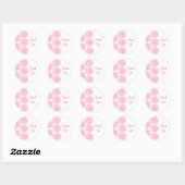《植物》百日草縁どThank You Stickers, Pink ラウンドシール (シート)