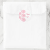 《植物》百日草縁どThank You Stickers, Pink ラウンドシール (バッグ)
