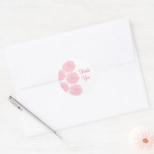 《植物》百日草縁どThank You Stickers, Pink ラウンドシール (封筒)
