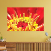 《植物》百日草花ハート キャンバスプリント (インサイチュ (リビング))