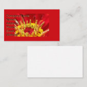 《植物》百日草花ハート 名刺 (正面/裏面)