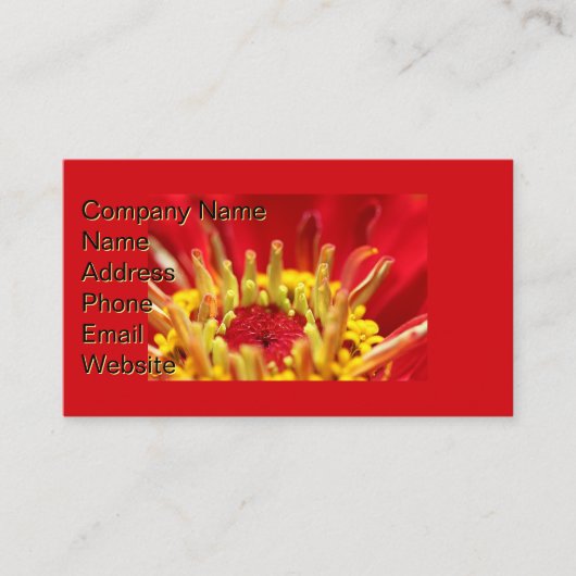 《植物》百日草花ハート 名刺 (正面)