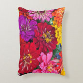 《植物》百日草花付き枕 アクセントクッション (正面(垂直))