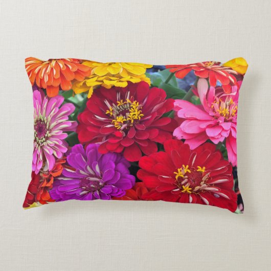 《植物》百日草花付き枕 アクセントクッション (裏面)