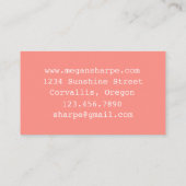 《植物》百日草花水彩植物オレンジ 名刺 (裏面)