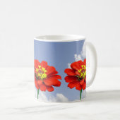 《植物》百日草赤い花マグ コーヒーマグカップ (正面右)