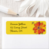 '《植物》百日草黄' ラベル (インサイチュ)