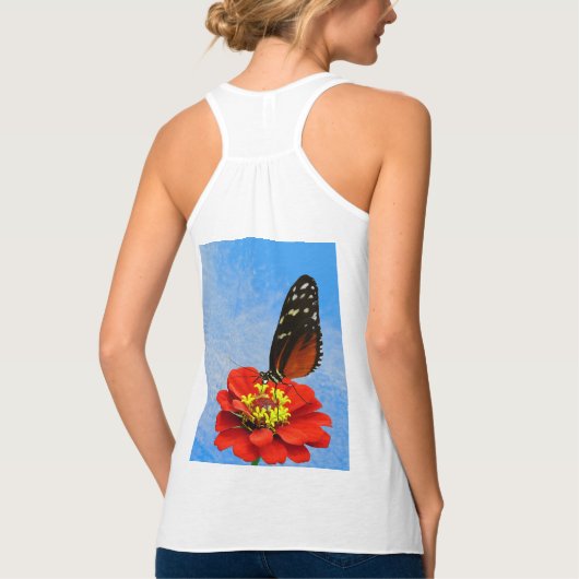 《植物》百日草Tシャツで蝶のヘキュ タンクトップ (裏面)