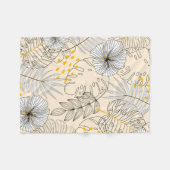 植物、、花を使葉用したシームレスな背景 フリースブランケット (正面(横))