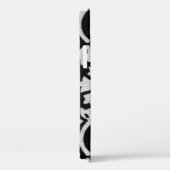 植物、花、抽象芸術の黒と白のテーブルクロス。 Case-Mate iPhoneケース (裏面 / 右)