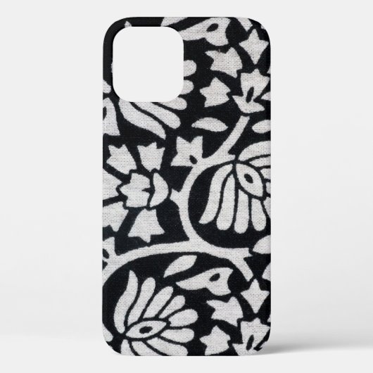 植物、花、抽象芸術の黒と白のテーブルクロス。 Case-Mate iPhoneケース (裏面)
