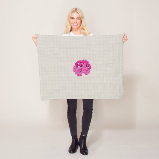 植物，花，花，花，ピンク，マゼンタ，フォント，パターン フリースブランケット (インサイチュ)