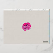 植物，花，花，花，ピンク，マゼンタ，フォント，パターン 箔シーズンポストカード (裏面)