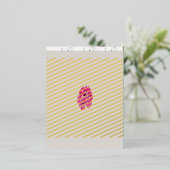 植物，花，花，花，ピンク，マゼンタ，フォント，パターン 箔シーズンポストカード (立ち正面)