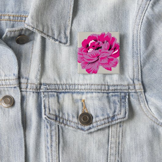 植物,花,花,花,ピンク,マゼンタ,フォント,パターン 缶バッジ (インサイチュ)