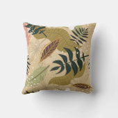 植物、、12月を含むシームレスな熱葉帯パターン クッション (裏面)