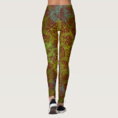 植物pattern.11b赤BGレギンス レギンス (裏面)