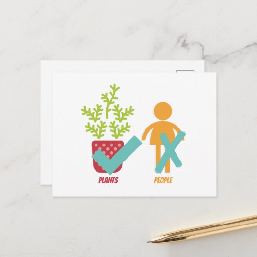 植物YesピープルNo ポストカード (正面/裏面インサイチュ)