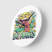 植食べ物 ラウンド壁時計 (傾斜)