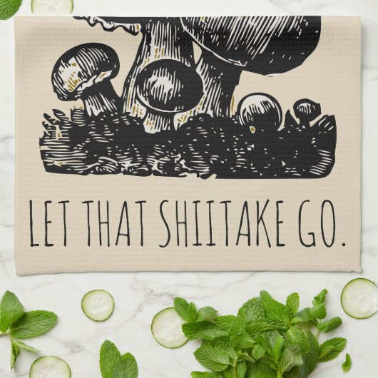 椎茸がおもしろいにカスタムなきのこ行くこと認められる キッチンタオル (折り畳み)