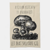 椎茸がおもしろいにカスタムなきのこ行くこと認められる キッチンタオル (縦)