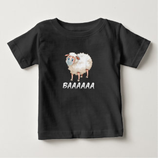 検おもしろい疫 |マスク羊のトレンディー ベビーTシャツ