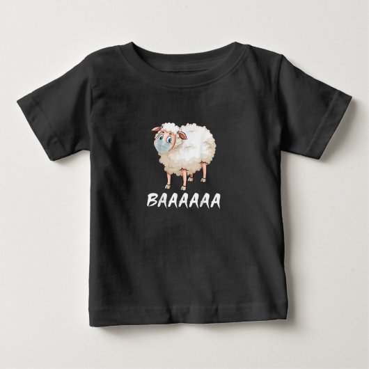 検おもしろい疫 |マスク羊のトレンディー ベビーTシャツ (正面)