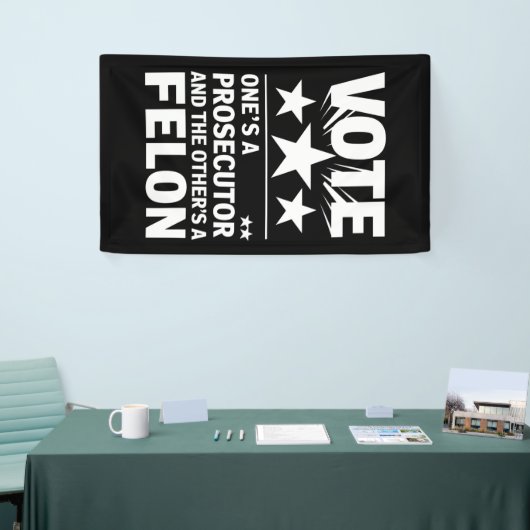 検事とフェロン有権者おもしろい政治 横断幕 (トレードショー)