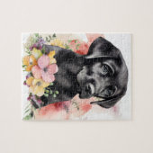 検保索 – ラブラドール・リトリーバ – ブラック・ラボ ジグソーパズル (横)