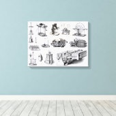 検出と使用の楽器 キャンバスプリント (インサイチュ (ウッドフロア))