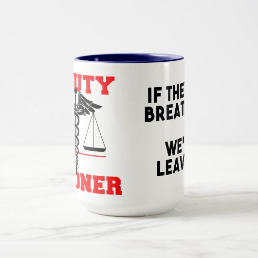 検死官代理もし、呼吸してる マグカップ (中央)