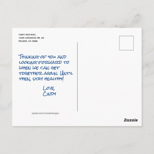 検疫おもしろいが終わったら起こしてくれ ポストカード (裏面)