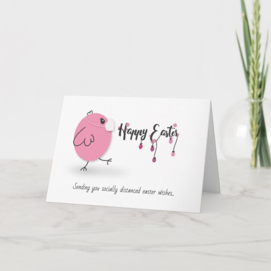 検疫おもしろいイースターエッグの鶏肉/鶏マスクかわいい カード (正面)