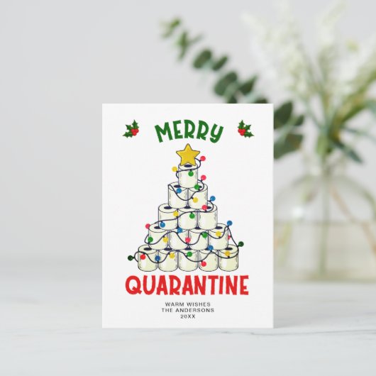 検疫おもしろいメリークリスマスの挨拶の休日 ポストカード (スタンド正面)