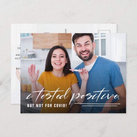 検疫おもしろい写真妊娠のお知らせ ポストカード (正面/裏面)